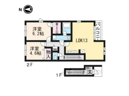 ネオパストラル(2LDK/2階)の間取り写真