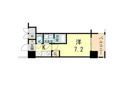 CREST TAPP 神戸湊町 BRANC(1K/8階)の間取り写真