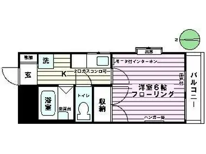 カスティージョ日吉(1K/1階)の間取り写真