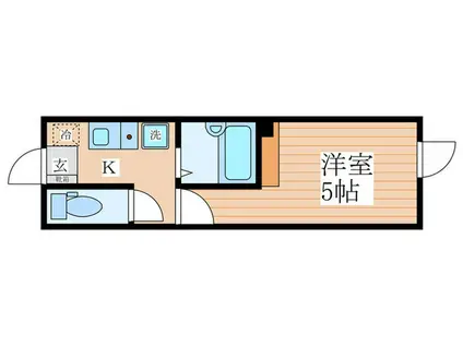 カロクティル(1K/1階)の間取り写真