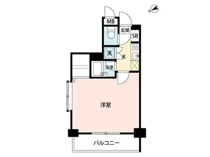 パルコート海神(1K/3階)の間取り写真