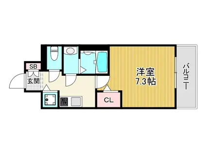 S-RESIDENCE 野江(1K/2階)の間取り写真