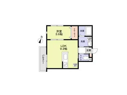 クーデリオン(1LDK/3階)の間取り写真