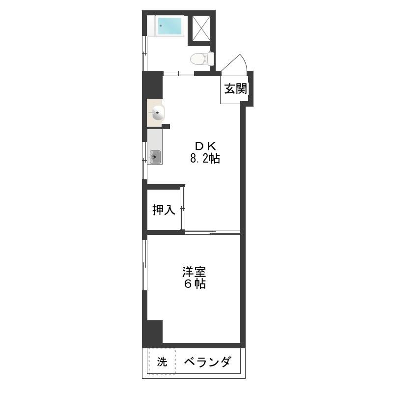 第3志村ビル(1DK/7階)の間取り写真