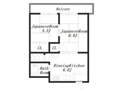 ロイヤルコーポ西三倉堂(2DK/3階)の間取り写真
