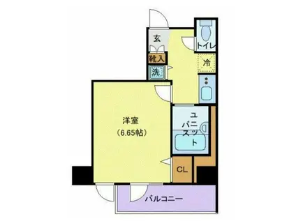 シティスパイア新富町(1K/7階)の間取り写真