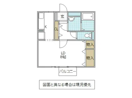 パルコートM A(1K/2階)の間取り写真