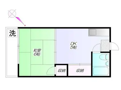 海野ハイツ(1DK/2階)の間取り写真