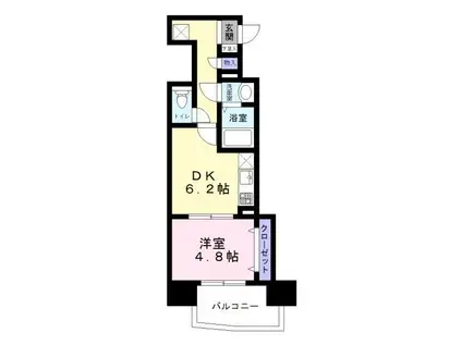 KMレジデンス堺東駅前(1DK/7階)の間取り写真