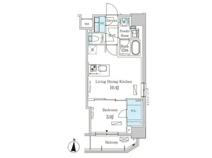 パークアクシス錦糸町ウエスト パークアクシス錦糸町ウエスト(1LDK/4階)の間取り写真