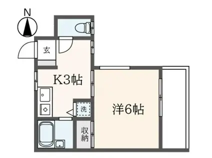 MS スクエア(1K/4階)の間取り写真