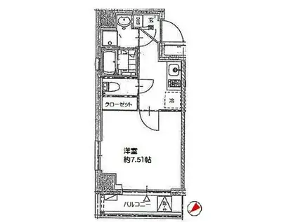 PAULOWNIA VALLEY TAKE4 NISHIYOKOHAM(1K/2階)の間取り写真