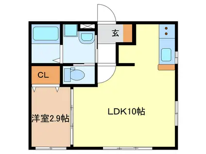 NOBLE I(1LDK/1階)の間取り写真