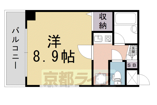 シティキャスル四条(1K/2階)の間取り写真