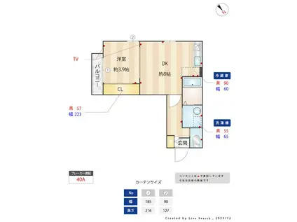 セントラルドミ(1DK/1階)の間取り写真