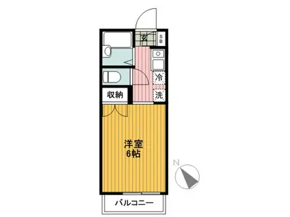 カーサ白楽(1K/2階)の間取り写真