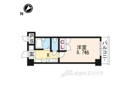 クレスト草津(1K/1階)の間取り写真