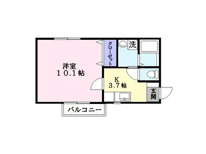 サマーフィールド(1K/2階)の間取り写真