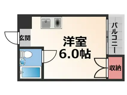 MINTIA北巽(1K/4階)の間取り写真