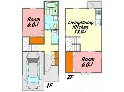 長束4丁目戸建て(2LDK/1階)の間取り写真