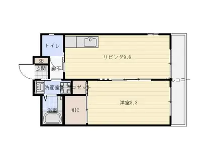 プレザント吹上(1LDK/2階)の間取り写真