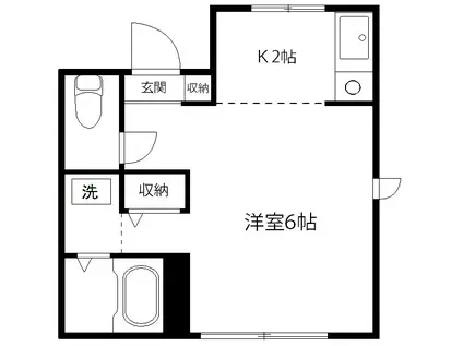 ソフィア上落合(1K/1階)の間取り写真
