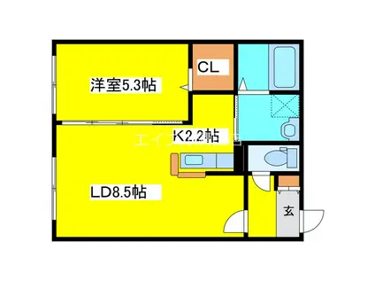 LAVENDER TERRACE(1LDK/1階)の間取り写真