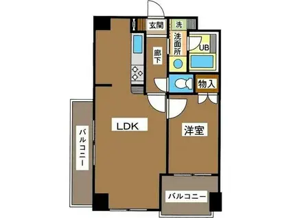 エヴァ―グリーン(1LDK/7階)の間取り写真