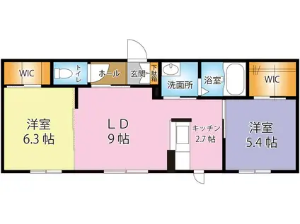 ラピス・ラズリ(2LDK/2階)の間取り写真