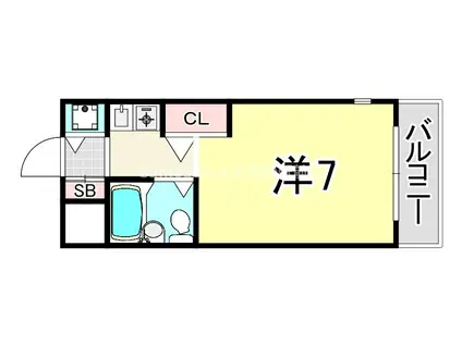 ロイヤルメゾン塚口XIII(1K/3階)の間取り写真