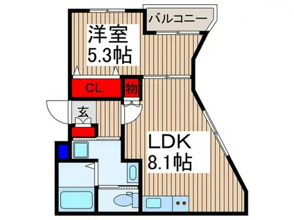 ヴァンクレール(1LDK/3階)の間取り写真