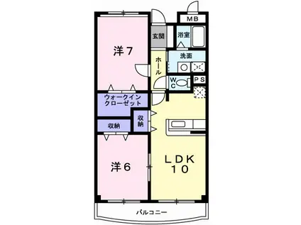フラッツ・アイII(2LDK/3階)の間取り写真