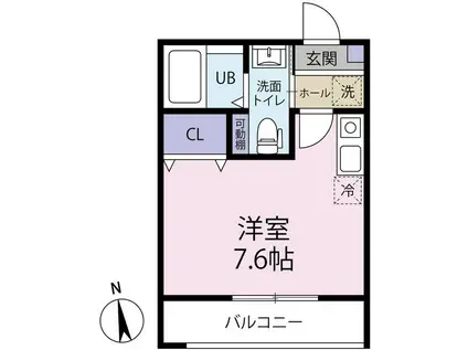 春のそよ風とESPRESSO(ワンルーム/2階)の間取り写真