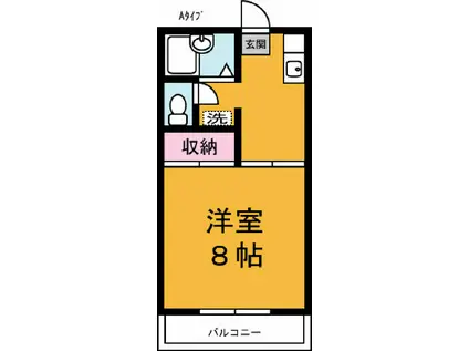 カトレアコーポ1(1K/2階)の間取り写真