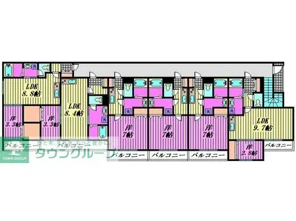 狭山市入間川3丁目アパート(1K/2階)の間取り写真