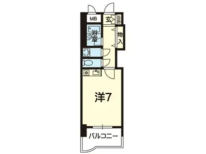 ライオンズマンション熊本中央 805号(ワンルーム/8階)の間取り写真