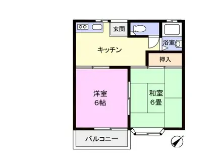 パビリオン三松1番館(2DK/2階)の間取り写真