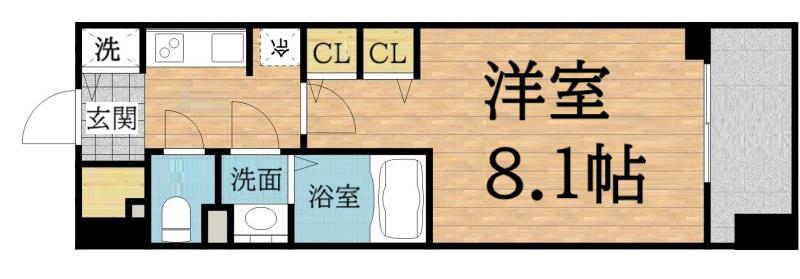 LASANTE京橋(1K/8階)の間取り写真