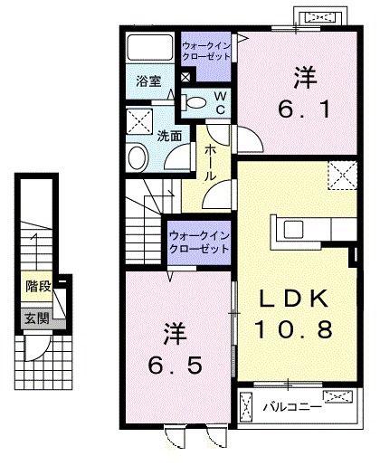 サンセレーノ・光(2LDK/2階)の間取り写真