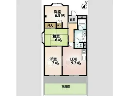 サン高森台(3LDK/1階)の間取り写真