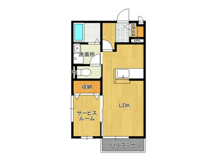 グランパークL(1LDK/1階)の間取り写真