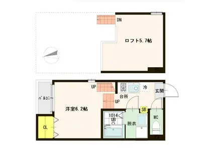 ハーモニーテラス中田III(1K/1階)の間取り写真