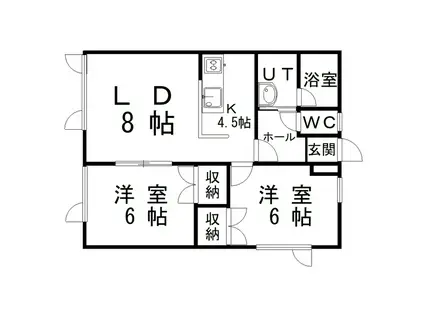 SWEETHOME(2LDK/2階)の間取り写真