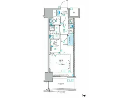 ベルシード横濱大通公園(1K/4階)の間取り写真