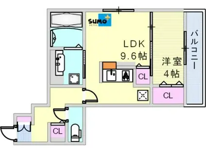 LES ENS FAMIIAUX(1LDK/1階)の間取り写真