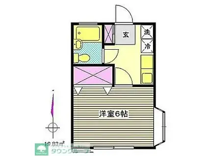 花栗INN(1K/2階)の間取り写真