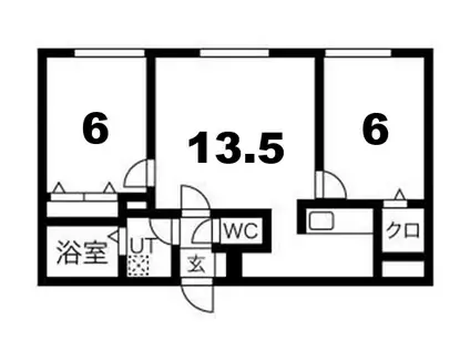 LAPIS-LAZULI白石(2LDK/2階)の間取り写真