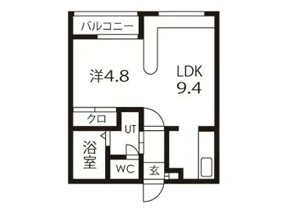 ホークメゾン札幌1号館(1LDK/3階)の間取り写真