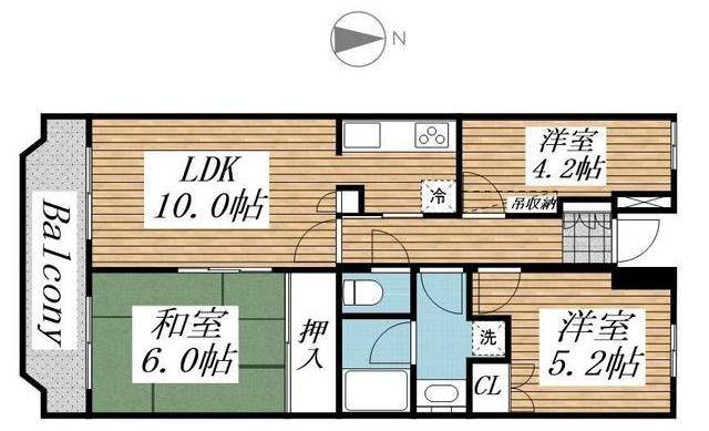 クレールメゾン(3LDK/4階)の間取り写真