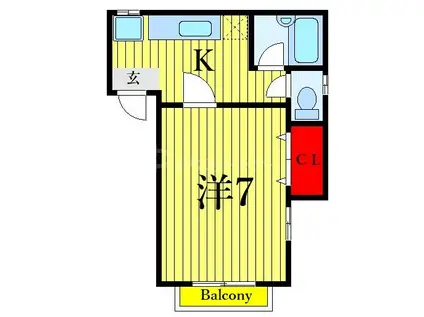 メゾングリシーナ(1K/2階)の間取り写真